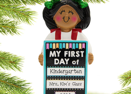 First Day of School Girl Personalized Ornament