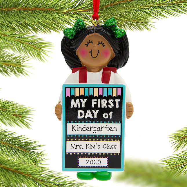 First Day of School Girl Personalized Ornament