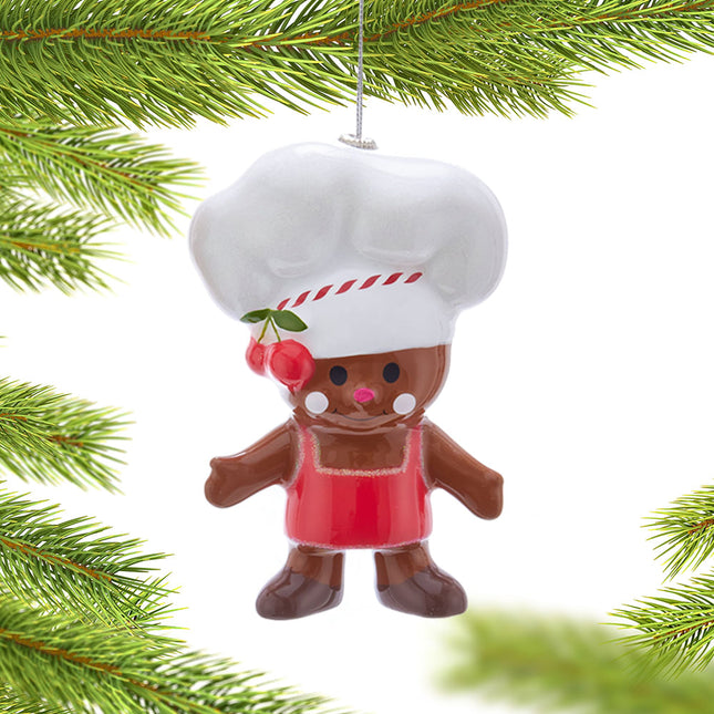 decorative personalized gingerbread chef christmas ornament – Christmas ornament, holiday tree decoration or gift