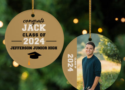 decorative personalized graduation photo christmas ornament – Christmas ornament, holiday tree decoration or gift