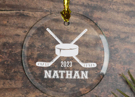 custom personalized hockey christmas ornament – Christmas ornament, holiday tree decoration or gift