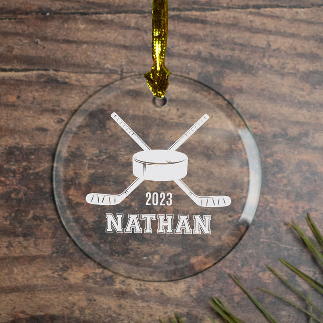 custom personalized hockey christmas ornament – Christmas ornament, holiday tree decoration or gift