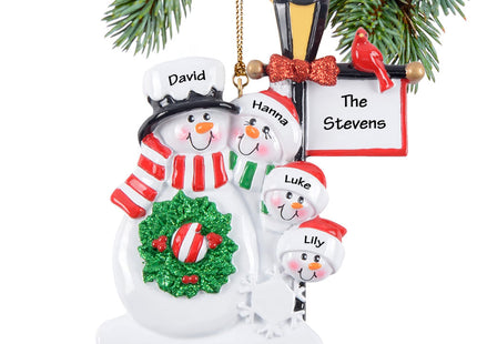 Personalized Lamppost Family Of 2, 3, 4, 5, 6 Ornament