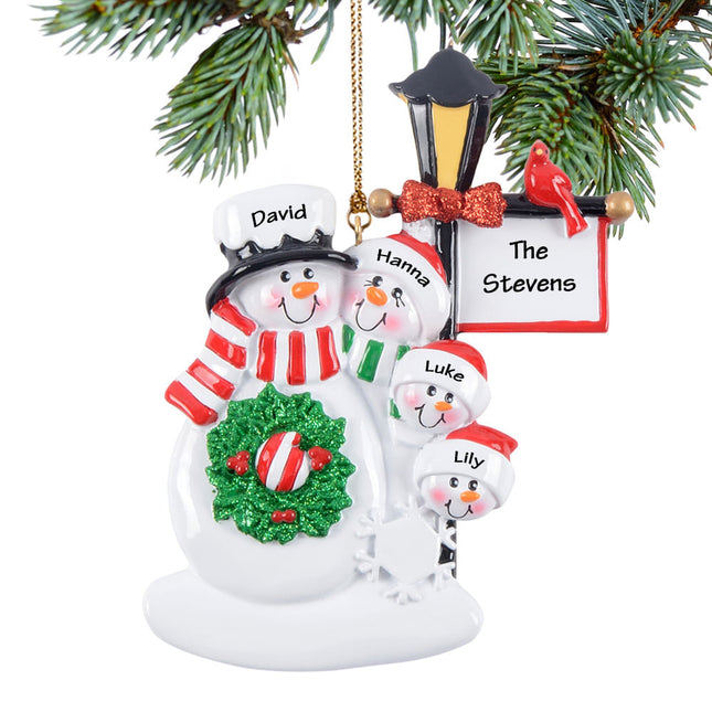 Personalized Lamppost Family Of 2, 3, 4, 5, 6 Ornament