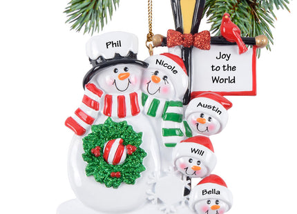 Personalized Lamppost Family Of 2, 3, 4, 5, 6 Ornament