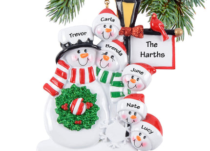 Personalized Lamppost Family Of 2, 3, 4, 5, 6 Ornament