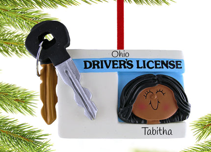 Driver's License with Key for Boy or Girl Personalized Ornament