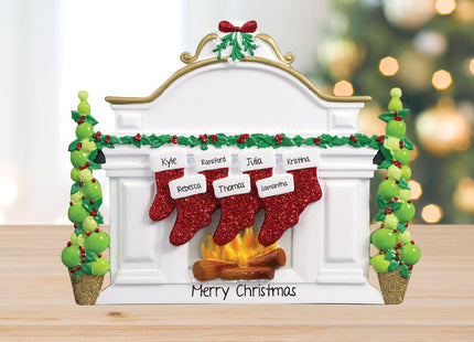 decorative personalized mantel with 7 stockings tabletop christmas ornament – Christmas ornament, holiday tree decoration or