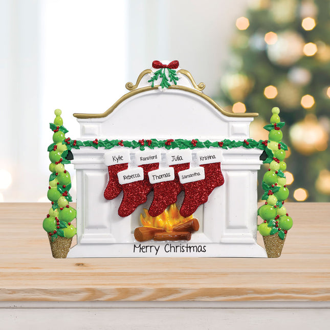 decorative personalized mantel with 7 stockings tabletop christmas ornament – Christmas ornament, holiday tree decoration or