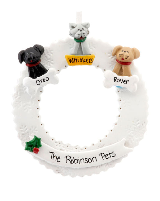 Personalized Pet Wreath 3 Ornament