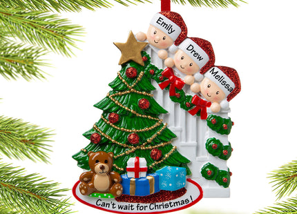Present Peeking Family of 3 Ornament