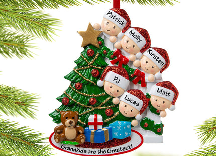 Present Peeking Family of 6 Ornament
