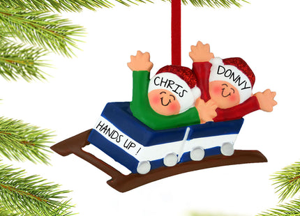 Roller Coaster Couple Ornament