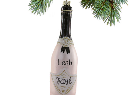 decorative personalized rose wine christmas ornament – Christmas ornament, holiday tree decoration or gift