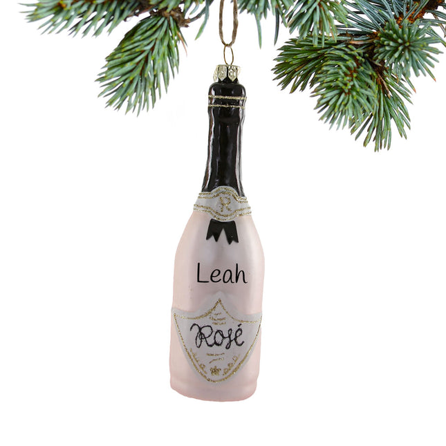 decorative personalized rose wine christmas ornament – Christmas ornament, holiday tree decoration or gift