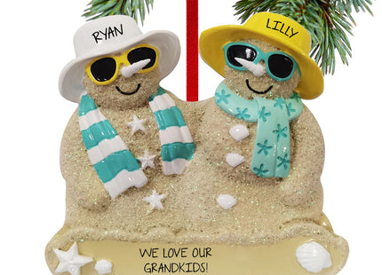 keepsake personalized sand snowman grandparents christmas ornament – Christmas ornament, holiday tree decoration or gift