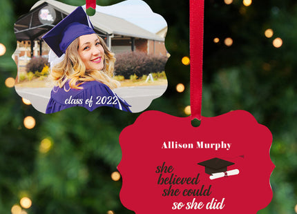 personalized personalized she believed she could - christmas ornament – Christmas ornament, holiday tree decoration or gift