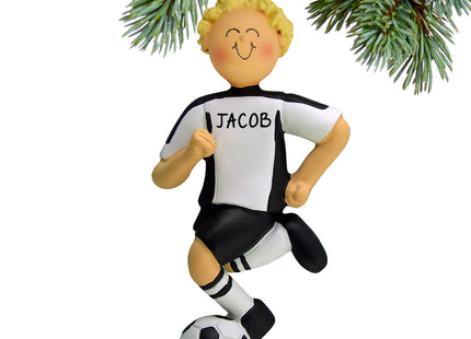 Running Soccer Boy With Different Colored Uniform Personalized Ornament