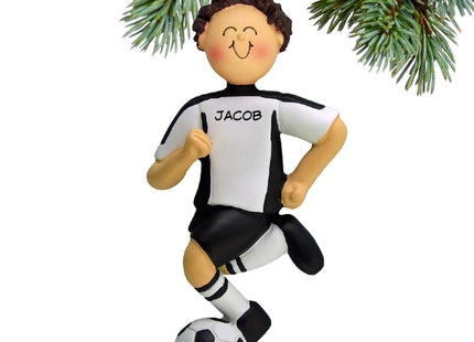Running Soccer Boy With Different Colored Uniform Personalized Ornament