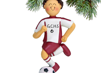 Running Soccer Boy With Different Colored Uniform Personalized Ornament