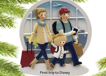 personalized personalized travel family of 3 christmas ornament – Christmas ornament, holiday tree decoration or gift