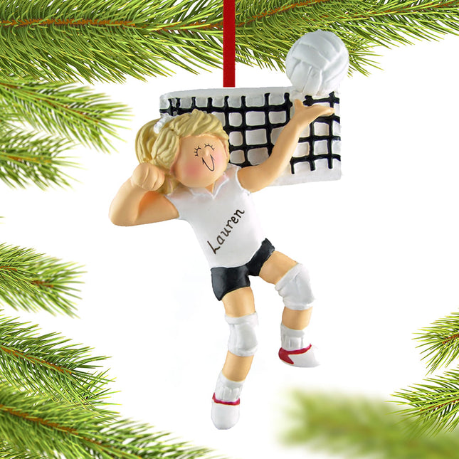 engraved personalized volleyball female christmas ornament – Christmas ornament, holiday tree decoration or gift