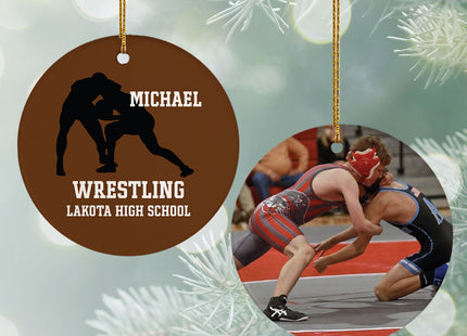 personalized personalized wrestling team photo christmas ornament – Christmas ornament, holiday tree decoration or gift