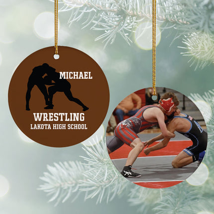personalized personalized wrestling team photo christmas ornament – Christmas ornament, holiday tree decoration or gift