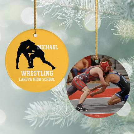 keepsake personalized wrestling team photo christmas ornament – Christmas ornament, holiday tree decoration or gift