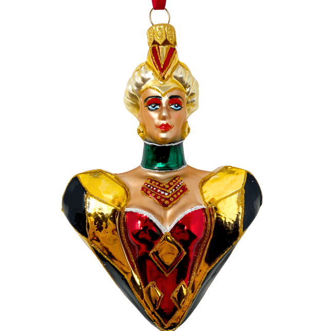 Queen of Hearts Glass Ornament