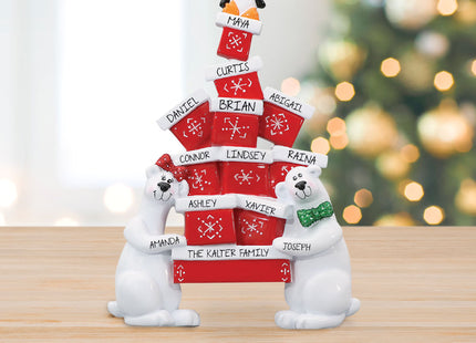 keepsake personalized polar bear presents tabletop christmas ornament – Christmas ornament, holiday tree decoration or gift
