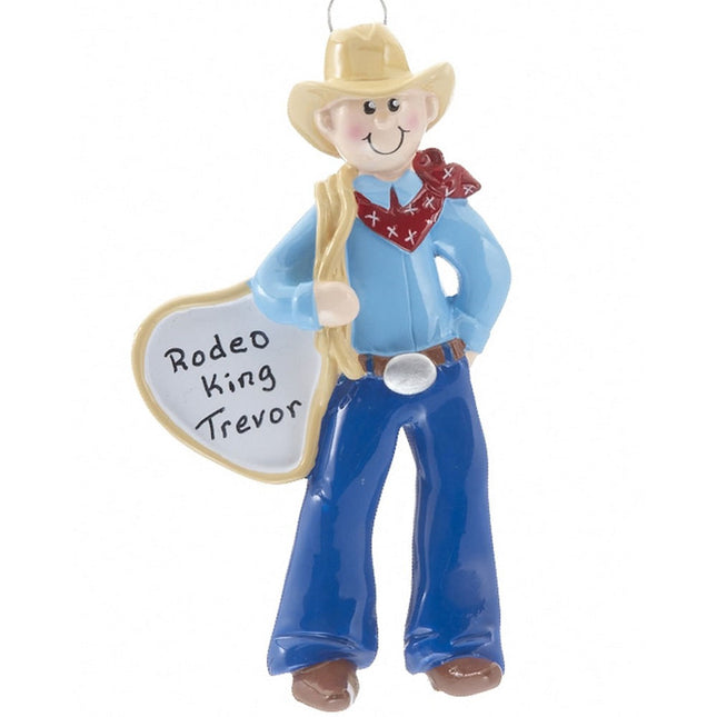 engraved personalized cowboy with bandana christmas ornament – Christmas ornament, holiday tree decoration or gift