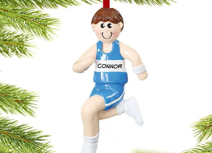keepsake personalized runner boy christmas ornament – Christmas ornament, holiday tree decoration or gift