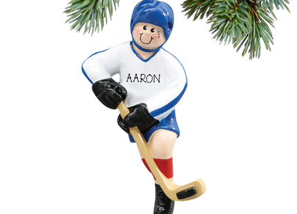 keepsake personalized hockey player scoring a goal christmas ornament – Christmas ornament, holiday tree decoration or gift