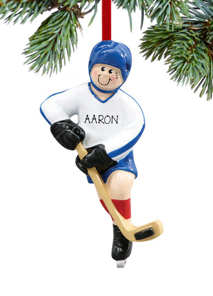 Hockey Player Scoring A Goal Ornament  by RUDOLPH AND ME Ornament