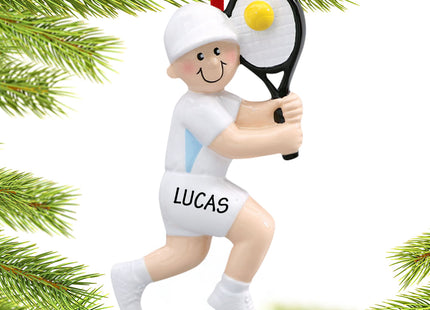personalized personalized tennis boy swinging a backhand christmas ornament – Christmas ornament, holiday tree decoration or 