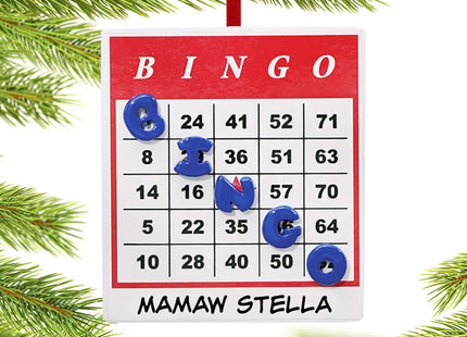 holiday personalized bingo card with winning bingo diagonal line christmas ornament – Christmas ornament, holiday tree decora