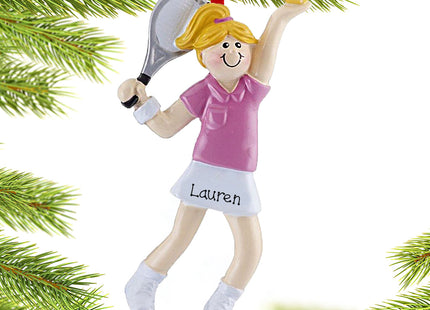 personalized personalized tennis girl serving an ace christmas ornament – Christmas ornament, holiday tree decoration or gift