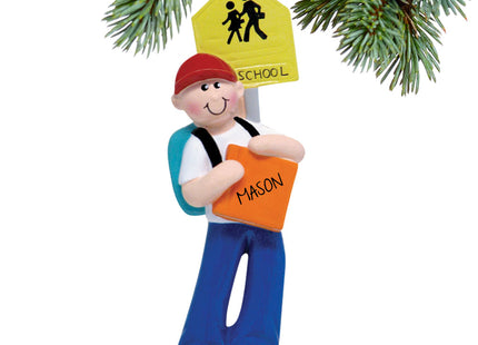 custom personalized school boy christmas ornament – Christmas ornament, holiday tree decoration or gift
