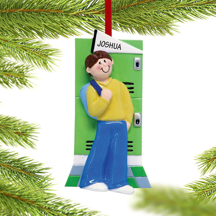 Teen Boy or Girl at Their Locker Personalized Ornament
