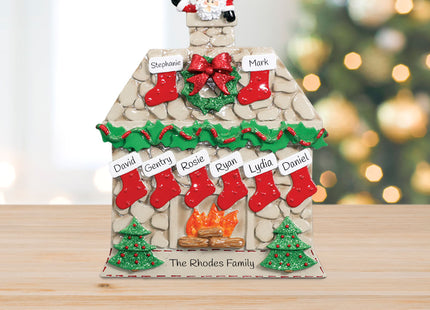 engraved personalized cabin fireplace christmas ornament – Christmas ornament, holiday tree decoration or gift