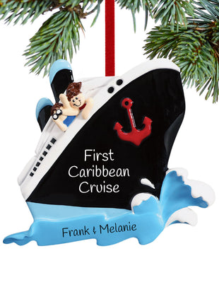 Couple on a Cruise Ship Ornament  by RUDOLPH AND ME Ornament