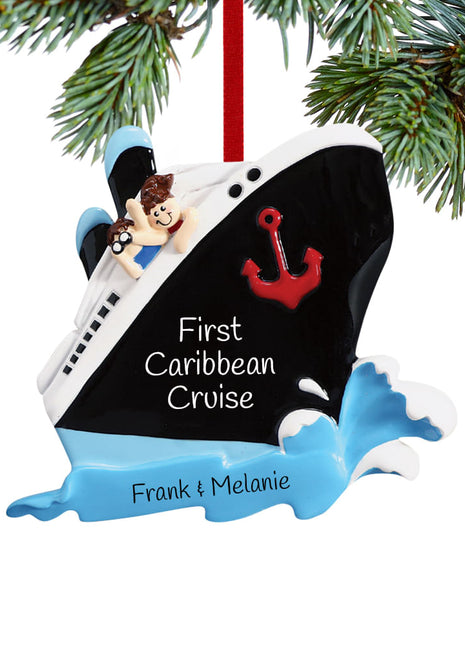 Couple on a Cruise Ship Ornament  by RUDOLPH AND ME Ornament