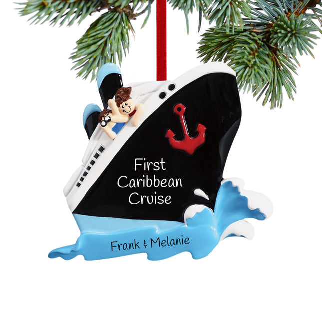 keepsake personalized couple on a cruise ship christmas ornament – Christmas ornament, holiday tree decoration or gift