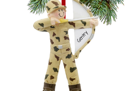 decorative personalized bow and arrow hunter christmas ornament – Christmas ornament, holiday tree decoration or gift