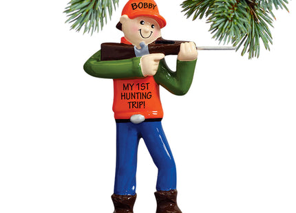 decorative personalized hunter in shooting stance christmas ornament – Christmas ornament, holiday tree decoration or gift