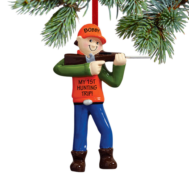decorative personalized hunter in shooting stance christmas ornament – Christmas ornament, holiday tree decoration or gift