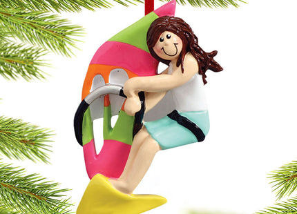 decorative windsurfer female christmas ornament – Christmas ornament, holiday tree decoration or gift