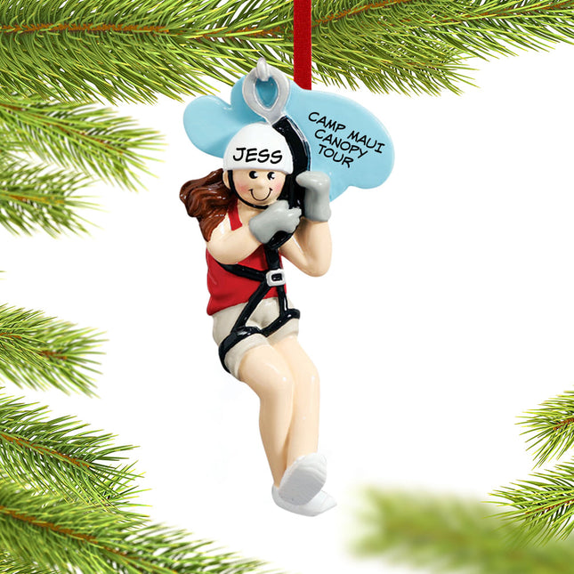 Zipline Personalized Ornament - Female or Male