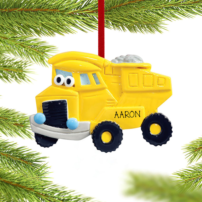 Dump Truck with Eyes Ornament